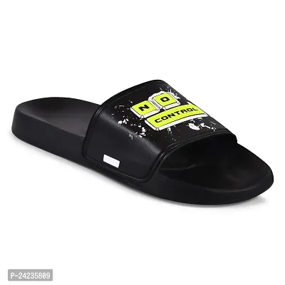 FOOTFIT Sliders Mens Black Slippers  Flip Flop-thumb0