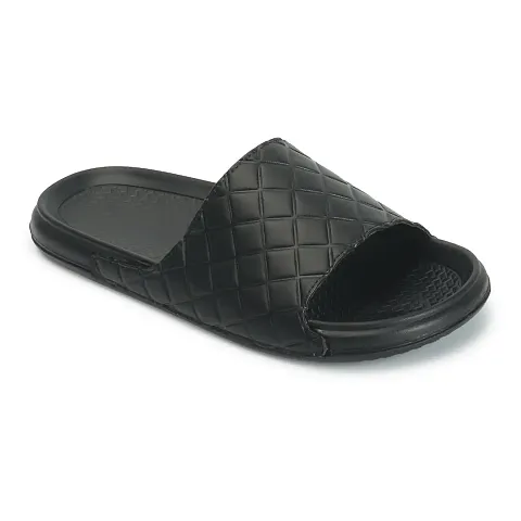 FOOTFIT Sliders Mens Grey, Black Stylish Flip Flop & Slippers