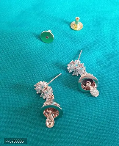 Mukutmoni American Diamond CZ Classic Jhumka Earrings For Women And Girls Cubic Zirconia Alloy Jhumki Earring-thumb4
