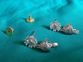 Mukutmoni American Diamond CZ Classic Jhumka Earrings For Women And Girls Cubic Zirconia Alloy Jhumki Earring-thumb3