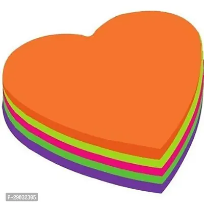 Aptitude Heart Shape Stick notes3 inc x3 inch (100 pcs) Mix 5 Colours Random Colours-thumb0