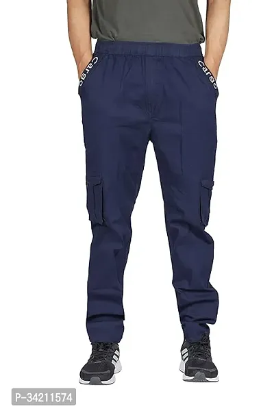 Fabulous Cotton Self Pattern Regular Track Pants For Men-thumb0