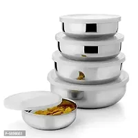 stainless steel bowl set of 5 piece with airtight plastic lid-thumb2