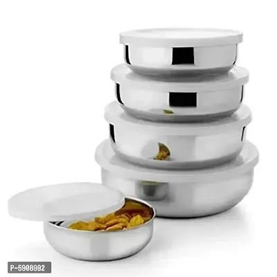 stainless steel bowl set of 5 piece with airtight plastic lid-thumb3
