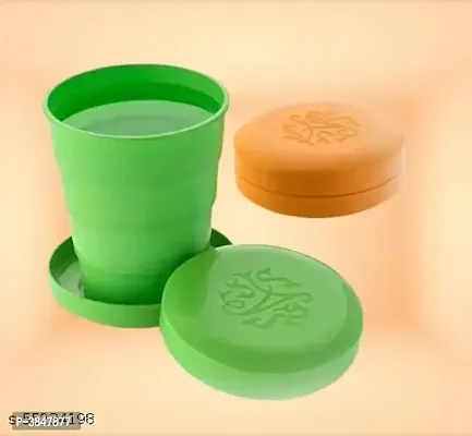 Unbreakable Magic Cup/Folding Glass/Pocket Glass for Traveling/Picnic Glass Set  (300 ml, Plastic)-thumb0