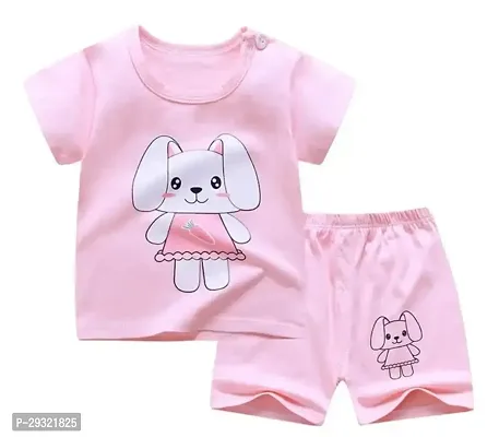 Fabulous Pink Cotton Printed Clothing Sets For Girls-thumb2