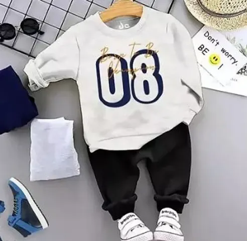 Boys Numeric Print Cotton T Shirt and Pant Set