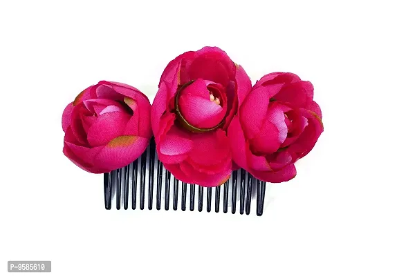 HAIR COMB / HAIR CLAW FOR HAIR DECORATION (ROSE RED)-thumb0