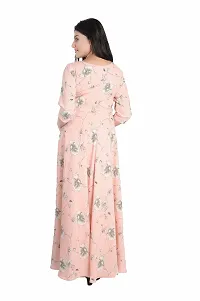 DRESSED UP DIVAS Causal WEAR Gown for Women and Girls (M, Peach)-thumb2