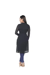 DRESSED UP DIVAS Straight Kurti/Kurta for Women and Girls (L) Black-thumb2