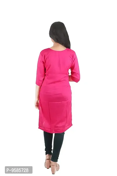 DRESSED UP DIVAS Straight Kurti for Women and Girls (L, Pink)-thumb3