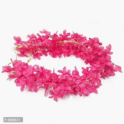 Juda Maker Flower Gajra Hair Accessories For Women and Girls,Wedding (HOT PINK)-thumb2