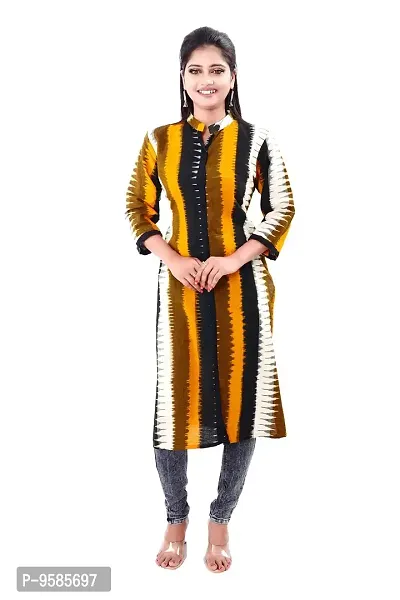 DRESSED UP DIVAS A-LINE Kurti/Kurta for Women and Girls Brown