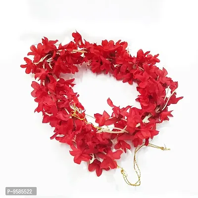 Juda Maker Flower Gajra Hair Accessories For Women and Girls,Wedding (RED)