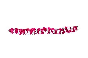 HAIR GAJRA FOR HAIR DECORATION (HOT PINK AND WHITE)-thumb1