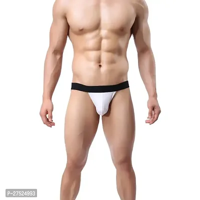 Comfortable White Microfiber JockStrap Underwear For Men