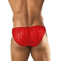 Comfortable Red Nylon Brief Underwear For Men-thumb1