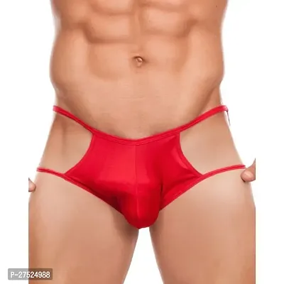 Comfortable Red Microfiber Bikini Underwear For Men