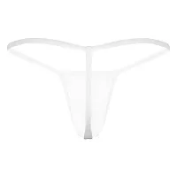 Comfortable White Nylon G String Underwear For Men-thumb1