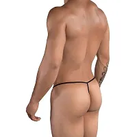 Comfortable Black Microfiber G String Underwear For Men-thumb1