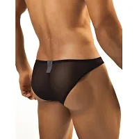 Comfortable Black Nylon Brief Underwear For Men-thumb1