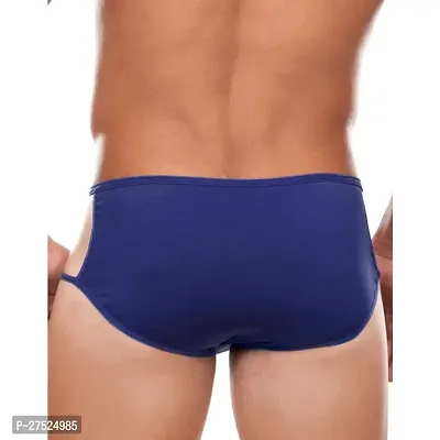 Comfortable Blue Microfiber Bikini Underwear For Men-thumb2