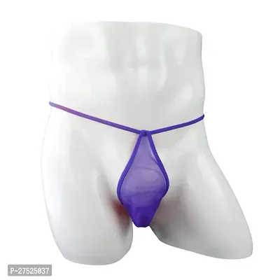 Comfortable Purple Nylon G String Underwear For Men-thumb0