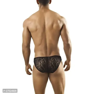 Comfortable Black Nylon Brief Underwear For Men-thumb2