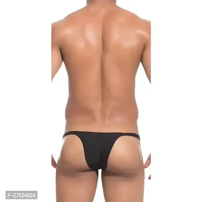 Comfortable Black Microfiber Thong Underwear For Men-thumb2