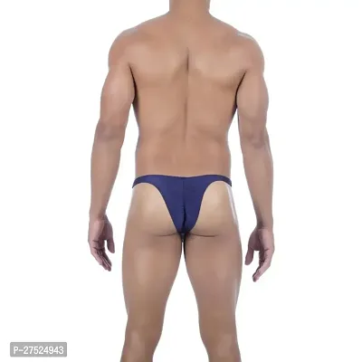 Comfortable Blue Microfiber Thong Underwear For Men-thumb2