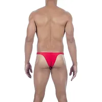 Comfortable Red Microfiber Thong Underwear For Men-thumb1