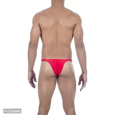 Comfortable Red Microfiber Thong Underwear For Men-thumb2