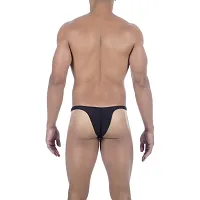 Comfortable Black Microfiber Thong Underwear For Men-thumb1