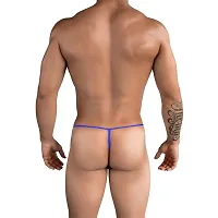 Comfortable Blue Microfiber G String Underwear For Men-thumb1