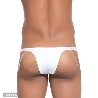 Comfortable White Microfiber Thong Underwear For Men-thumb2