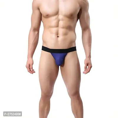Comfortable Blue Microfiber JockStrap Underwear For Men-thumb0