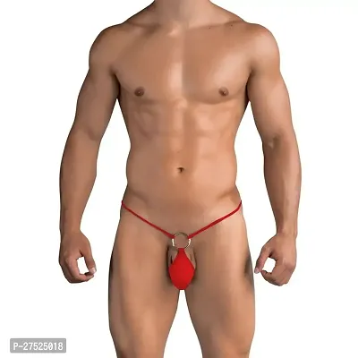 Comfortable Red Microfiber G String Underwear For Men-thumb0