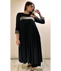 Stylish Fancy Rayon Kurta With Bottom Wear Set For Women-thumb1