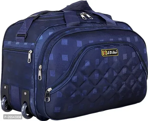 60 L Strolley Duffel Bag - Fabric Travel for Men and Women - Blue - Large Capacity-thumb0