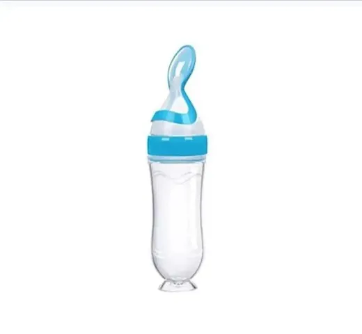 The Cheeky Kidzz Baby Silicone Squeeze Spoon Feeding Style Rice Cereal Squeezeable Feeder Bottle