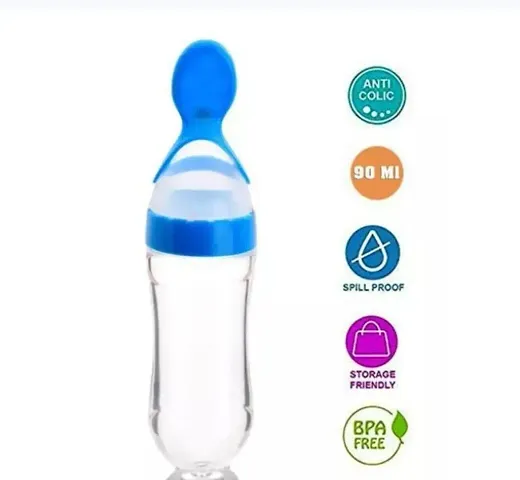 Kidzvilla Baby Silicon Squeezy Spoon Feeder Bottle -90 ml
