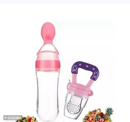 Flamgam Baby Safe Silicone Squeeze Fresh Food Feeder Bottle Pack Of 2-thumb0