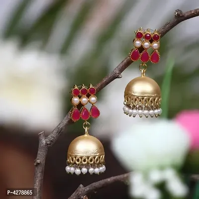 Elegant Designer Ethnic Brass Kundan Jhumki Earring