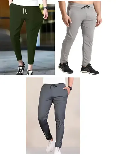 Comfortable Cotton Blend Regular Track Pants For Men 