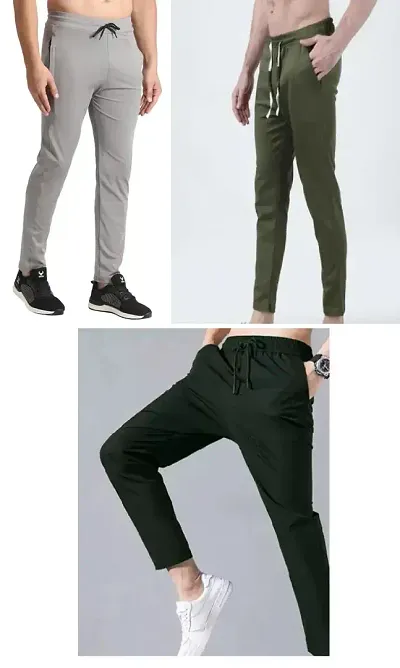 Trendy Cotton Blend Regular Track Pants For Men 