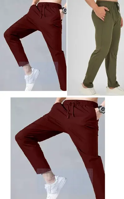 Stylish Blend Regular Track Pants For Men Pack Of 3