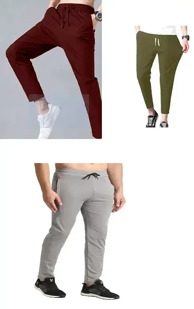 Comfortable Cotton Blend Regular Track Pants For Men 