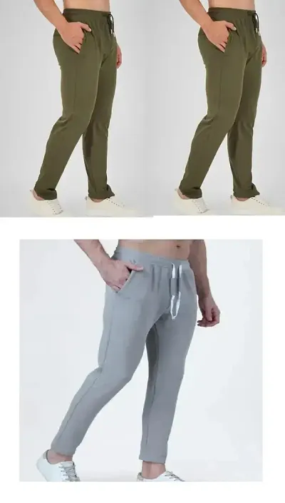 Trendy Cotton Blend Regular Track Pants For Men 