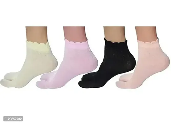 Everyday Essentials Pack of 4 Nylon Ankle Socks for Girls and Women-thumb0