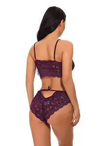 Avyanga Babydoll Lingerie Pack for Women/Girls,/Free Size for Sex, Honeymoon Night Sex Nighty_Free Size Purple-thumb3